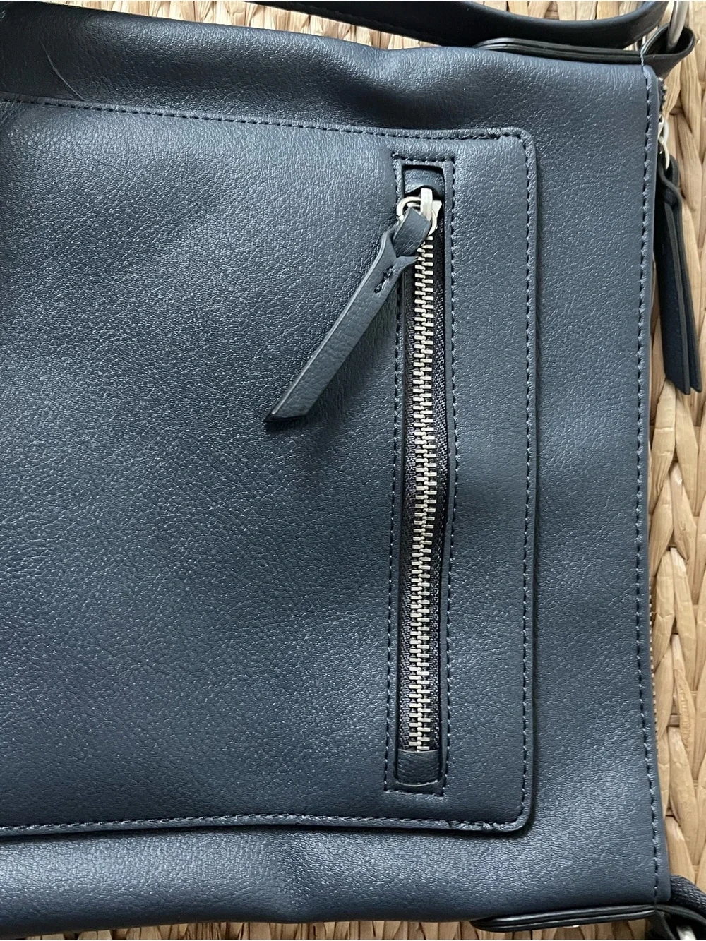 Style & Co. Hudson North South Soft Faux Leather Navy Crossbody